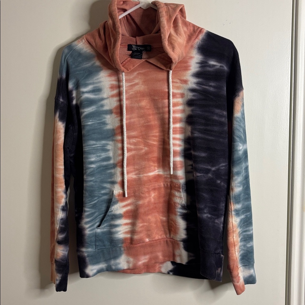 Tie-Dye Hoodie with Drawstrings